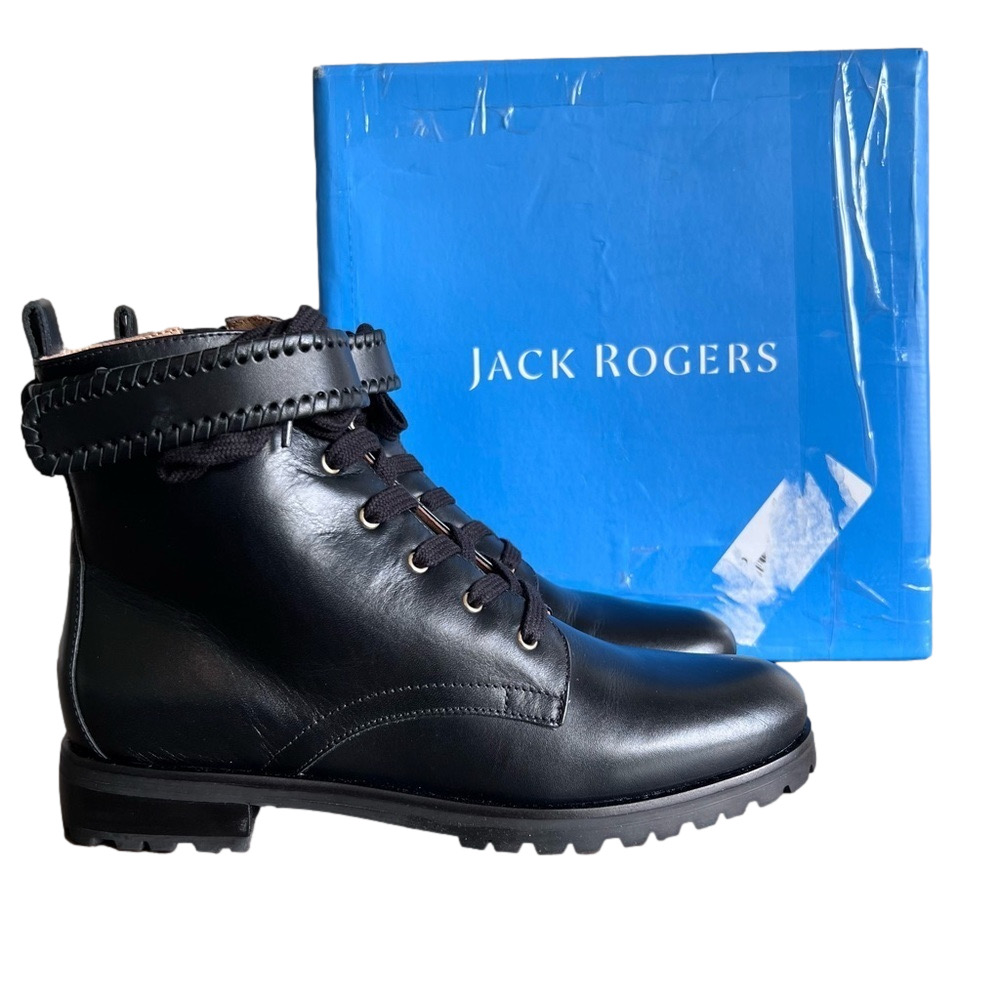 Jack Rogers Peyton Black Women's Lace Up Boot Size 7.5 #B1200